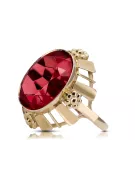 14K жълто злато Рубин Пръстен Винтидж бижута vrc043y